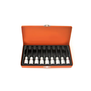 COFFRET DE 9 DOUILLES 1/2 AVEC EMBOUTS LONGS MONOBLOCS TORX