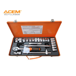 COFFRET DE DOUILLES 1/2" 6PANS ACEM